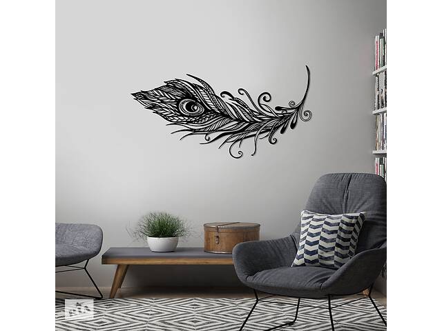 Деревянная картина Moku 'Peacock Feather' 60x31 см