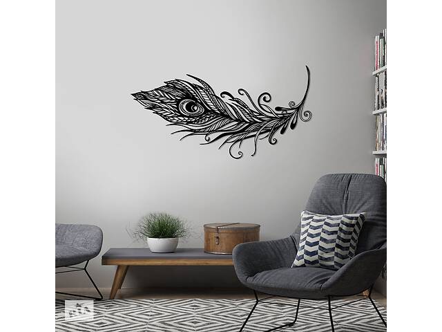 Деревянная картина Moku 'Peacock Feather' 80x41 см