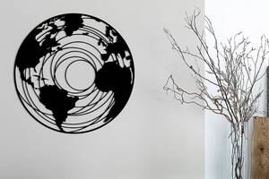 Деревянная картина Moku 'Worldwide web' 70x70 см