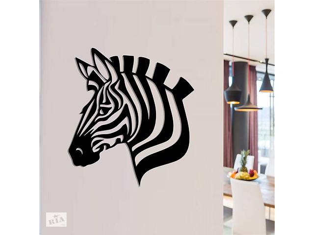 Дерев'яна картина Moku 'Zebra' 60x54 см