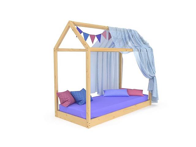 Деревянная кровать для подростка SportBaby Домик лак 190х80 см