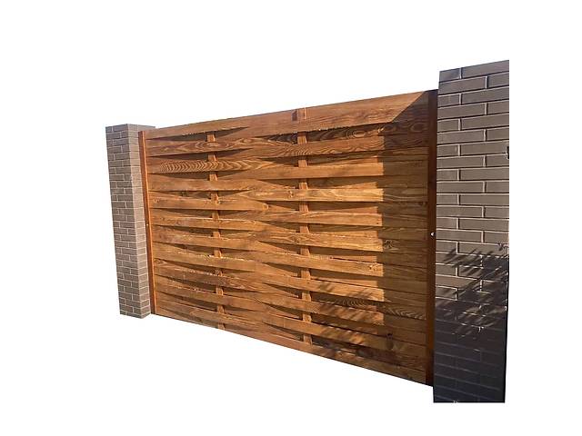 Деревянный забор 'Плетённый горизонтальный' 3000*2000 мм