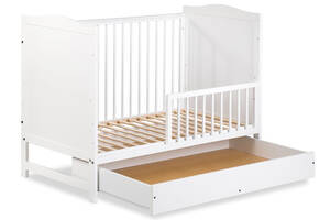 Детская кроватка KLUPS FELIX с выдвижным ящиком и поручнями безопасности