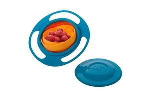Детская тарелка непроливайка Gyro Bowl Синяя, детская тарелка | непроливайка для дітей (ST)
