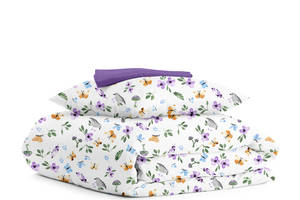 Детское постельное белье в кроватку BIRDS Cosas Фиолетовый 110х140 см