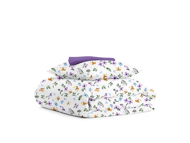 Детское постельное белье в кроватку BIRDS CS2 Cosas Фиолетовый 110х140 см