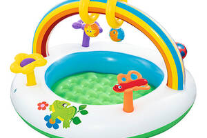 Детский надувной бассейн с аркой и игрушками Bestway BW 52239 156 л Разноцветный