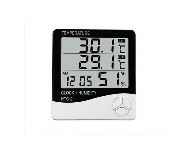 Домашняя цифровая метеостанция с выносным датчиком на температуру часы, будильник HTC-2 гигрометр и термометр