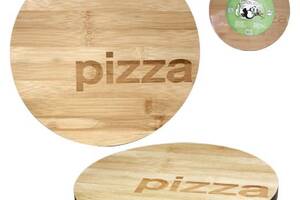 Доска кухонная “Pizza” Ø25см для пиццы, бамбуковая