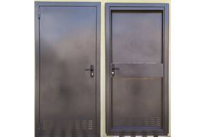 Двери входные технические. 1 лист метала. Вентиляционная решетка.