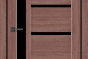 Дверное полотно MS Doors ORLEAN 70см дуб класичний чорное скло