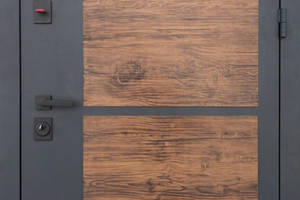 Двери входные металлические уличные Бонд Ваш ВиД Графит Дерево 950,850х2040х100 Левое/Правое