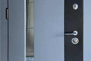 Двери входные Ваш Вид Композит Марсель со стеклопакетом Антрацит 860,960х2050х96 Л/П