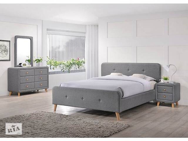 Двуспальная кровать Malmo 180х200 Серый