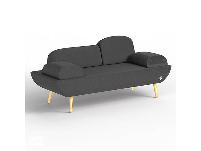 Двухместный диван KULIK SYSTEM LOFT Ткань Целый Черный (hub_jPgE07515)