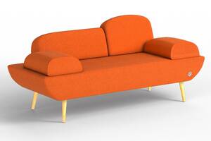 Двухместный диван KULIK SYSTEM LOFT Ткань Целый Оранжевый (hub_yEID70878)