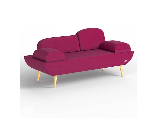 Двухместный диван KULIK SYSTEM LOFT Ткань Целый Розовый (hub_JIqI55218)