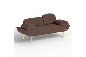 Двухместный диван KULIK SYSTEM LOFT Ткань Целый Шоколадный (hub_Xozc41884)