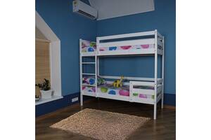 Двоярусне дерев'яне ліжко для підлітка Sportbaby 190х80 см біле babyson 5