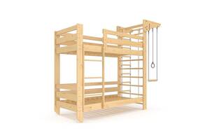 Двоярусне дерев'яне спортивне ліжко для підлітка Sportbaby 190х80 см лак babyson 9