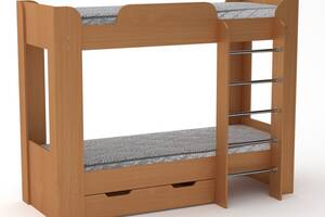 Двоярусне ліжко з ящиком Компаніт Твікс-2 бук