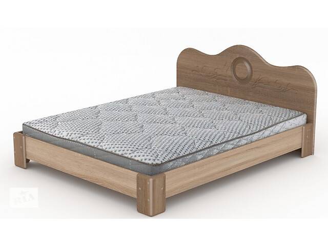 Двуспальная кровать Компанит-150 МДФ дуб сонома