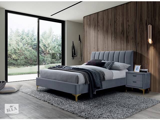Двуспальная кровать Signal Mirage Velvet 160X200 Серый (MIRAGEV160SZ)
