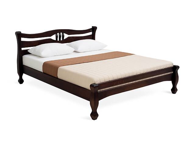 Двуспальная Кровать из дерева сосна 160*200 Кронос MECANO цвет Темный орех 14MKR011