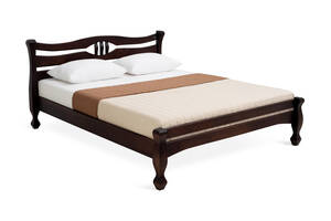 Двуспальная Кровать из дерева сосна 180*200 Кронос MECANO цвет Темный орех 14MKR09