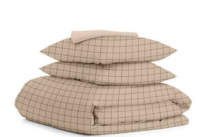Двуспальная постель с простыней на резинке BEIGE GEOMETRY CS10 Cosas Бежевый 180х220 см