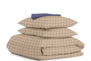 Двуспальная постель с простыней на резинке BEIGE GEOMETRY CS14 Cosas Бежевый 180х220 см
