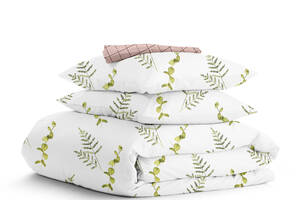 Двуспальная постель с простыней на резинке GREEN FOLIAGE CS7 Cosas Зеленый 180х220 см