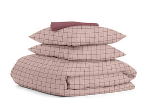 Двуспальная постель с простыней на резинке ROSE GEOMETRY CS15 Cosas розовый 180х220 см