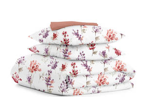 Двуспальная постель с простыней на резинке WATERCOLOR FLOWERS CS5 Cosas Фиолетовый 180х220 см