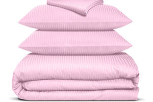 Двуспальная постель сатин с простыней на резинке BUBBLE Cosas розовый 180х220 см