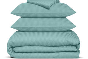 Двуспальное постельное белье сатин BERMUDA Cosas бирюзовый 180х220 см