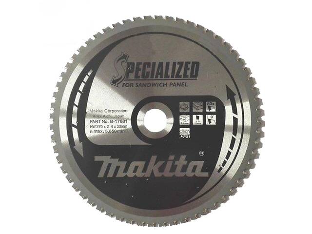 Диск пильный Makita по сэндвич-панелям SPECIALIZED 270х30 мм 60Т (B-17681)