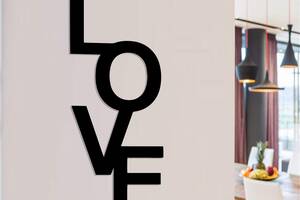Дизайнерская деревянная картина Moku 'Love' 50x21 см.