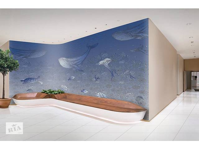 Дизайнерські шпалери в дитячу кімнату Морські жителі Sea Life 150 см х 150 см