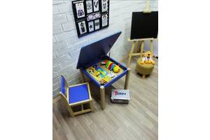 Еко-ігровий набір для дітей Baby Comfort стіл з нішею + стілець синій