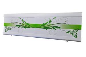 Экран под ванну Крепыш The MIX green flowers 150 см Белый