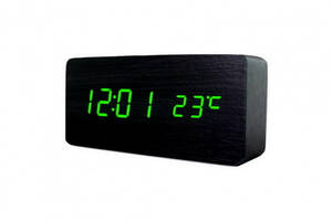 Электронные настольные часы VST LED WOODEN CLOCK 862 Черный (258631)