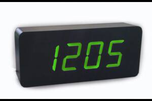 Электронные настольные часы VST LED WOODEN CLOCK 865 Черный (258632)