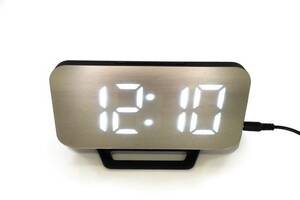 Электронные настольные зеркальные LED часы DS- 3625L Золотистые (300136W)
