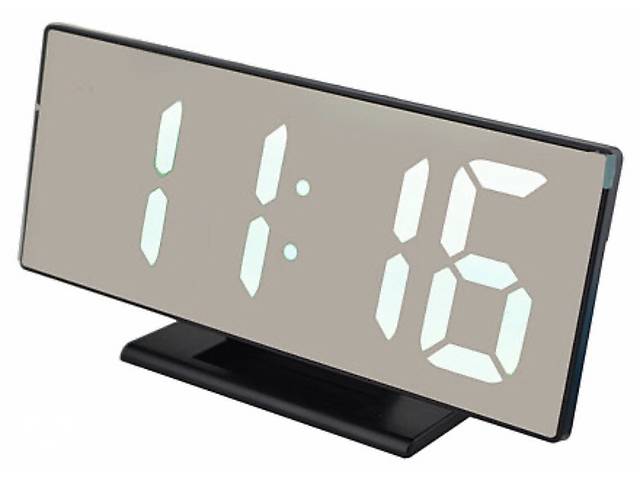 Электронные настольные зеркальные LED часы UKC DS-3618L Черные (300177WH)