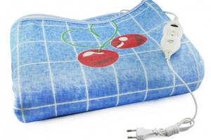 Электропростынь EAR Electric blanket 5734 голубая с вишнями 150х120 см