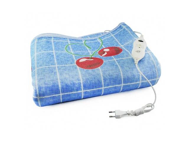 Электропростынь EAR Electric blanket 5734 голубая с вишнями 150х120 см