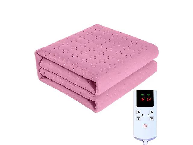 Электропростынь плед одеяло с подогревом Lesko STT 180*200 см Pink (10424-49671)