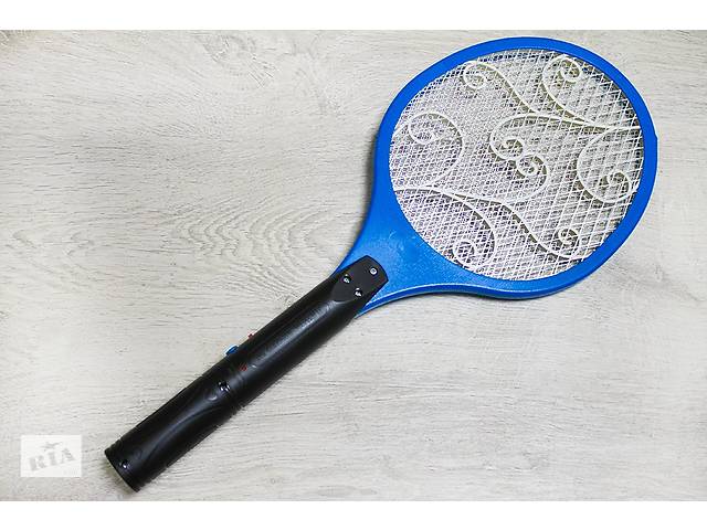 Электрическая мухобойка Синяя, мухобойка на аккумуляторе от мух, комаров | Електромухобійка (ST)