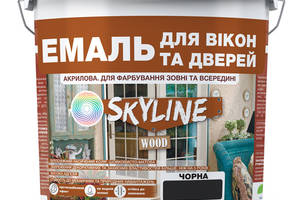 Эмаль акриловая Для Окон и Дверей SkyLine Wood Черная RAL 9004 3 л